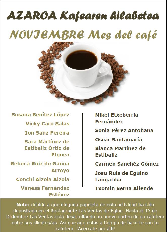 Mes del Café Ganadores Ganadoras