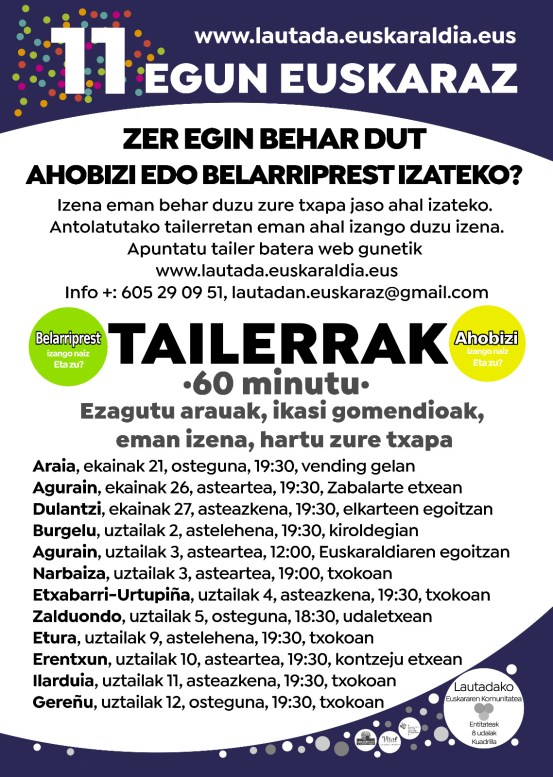 2018-06-07 ahobizi edo belarriprest izateko tailerren kartela LAUTADAN tx