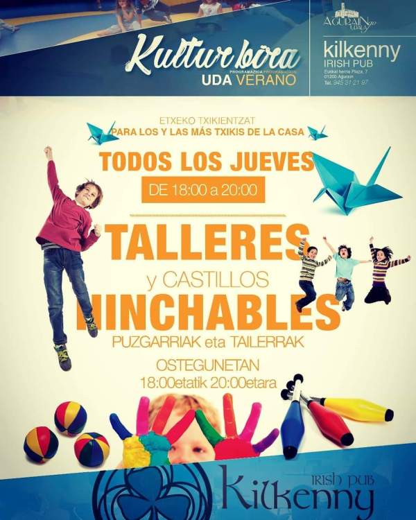 Talleres infantiles y castillos hichanbles Kilkenny Irish Pub